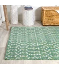Ourika Moroccan Geometric Textured Weave Green/Cream 5 ft. x 8 ft. Indoor/Outdoor Area Rug