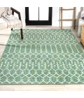 Ourika Moroccan Geometric Textured Weave Green/Cream 5 ft. x 8 ft. Indoor/Outdoor Area Rug