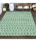 Ourika Moroccan Geometric Textured Weave Green/Cream 5 ft. x 8 ft. Indoor/Outdoor Area Rug