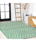 Ourika Moroccan Geometric Textured Weave Green/Cream 5 ft. x 8 ft. Indoor/Outdoor Area Rug