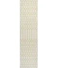 Ourika Moroccan Geometric Textured Weave Cream/Green 2 ft. x 10 ft. Indoor/Outdoor Runner Rug