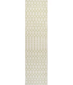 Jonathany Santa Monica SMB108M Cream/Green Area Rug 2 ft. 2 in. X 10 ft. Runner