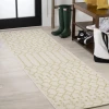 Jonathany Santa Monica SMB108M Cream/Green Area Rug 2 ft. 2 in. X 10 ft. Runner
