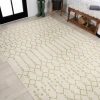 Jonathany Santa Monica SMB108M Cream/Green Area Rug 9 ft. X 12 ft. Rectangle