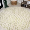 Jonathany Santa Monica SMB108M Cream/Green Area Rug 5 ft. 3 in. X 5 ft. 3 in. Round