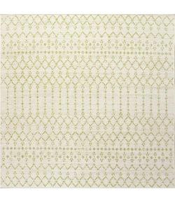 Jonathany Santa Monica SMB108M Cream/Green Area Rug 5 ft. 3 in. X 5 ft. 3 in. Square