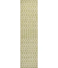 Ourika Moroccan Geometric Textured Weave Light Green/Cream 2 ft. x 10 ft. Indoor/Outdoor Runner Rug