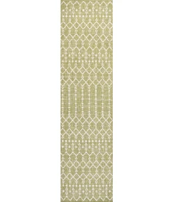 Jonathany Santa Monica SMB108N Light Green/Cream Area Rug 2 ft. 2 in. X 10 ft. Runner