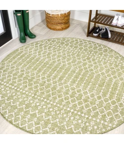 Jonathany Santa Monica SMB108N Light Green/Cream Area Rug 5 ft. 3 in. X 5 ft. 3 in. Round