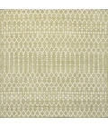 Ourika Moroccan Geometric Textured Weave Light Green/Cream 5' Square Indoor/Outdoor Area Rug