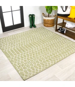 Jonathany Santa Monica SMB108N Light Green/Cream Area Rug 5 ft. 3 in. X 5 ft. 3 in. Square