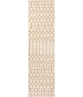 Ourika Moroccan Geometric Textured Weave Cream/Orange 2 ft. x 10 ft. Indoor/Outdoor Runner Rug