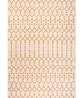 Ourika Moroccan Geometric Textured Weave Cream/Orange 4 ft. x 6 ft. Indoor/Outdoor Area Rug