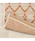 Ourika Moroccan Geometric Textured Weave Cream/Orange 2 ft. x 10 ft. Indoor/Outdoor Runner Rug
