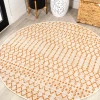 Jonathany Santa Monica SMB108O Cream/Orange Area Rug 5 ft. 3 in. X 5 ft. 3 in. Round