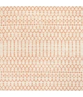 Ourika Moroccan Geometric Textured Weave Cream/Orange 5' Square Indoor/Outdoor Area Rug