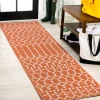 Jonathany Santa Monica SMB108P Orange/Cream Area Rug 2 ft. 2 in. X 10 ft. Runner