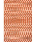 Ourika Moroccan Geometric Textured Weave Orange/Cream 5' Square Indoor/Outdoor Area Rug