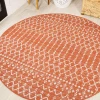 Jonathany Santa Monica SMB108P Orange/Cream Area Rug 5 ft. 3 in. X 5 ft. 3 in. Round