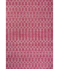 Ourika Moroccan Geometric Textured Weave Fuchsia/Light Gray 9 ft. x 12 ft. Indoor/Outdoor Area Rug