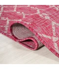 Ourika Moroccan Geometric Textured Weave Fuchsia/Light Gray 5' Square Indoor/Outdoor Area Rug