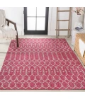 Ourika Moroccan Geometric Textured Weave Fuchsia/Light Gray 9 ft. x 12 ft. Indoor/Outdoor Area Rug