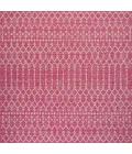 Ourika Moroccan Geometric Textured Weave Fuchsia/Light Gray 5' Square Indoor/Outdoor Area Rug