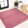 Jonathany Santa Monica SMB108Q Fuchsia/Light Gray Area Rug 5 ft. 3 in. X 5 ft. 3 in. Square