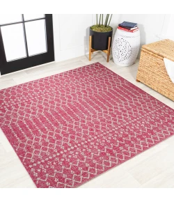 Jonathany Santa Monica SMB108Q Fuchsia/Light Gray Area Rug 5 ft. 3 in. X 5 ft. 3 in. Square