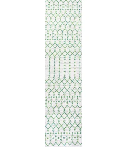 Jonathany Santa Monica SMB108R Green/Ivory Area Rug 2 ft. 2 in. X 10 ft. Runner