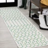 Jonathany Santa Monica SMB108R Green/Ivory Area Rug 2 ft. 2 in. X 10 ft. Runner