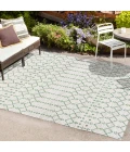 Ourika Moroccan Geometric Textured Weave Green/Ivory 8 ft. x 10 ft. Indoor/Outdoor Area Rug