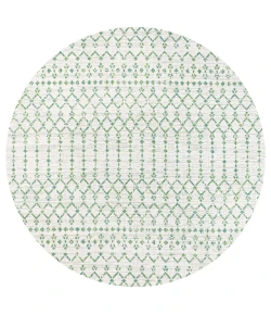 Jonathany Santa Monica SMB108R Green/Ivory Area Rug 5 ft. 3 in. X 5 ft. 3 in. Round