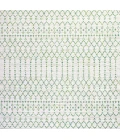 Ourika Moroccan Geometric Textured Weave Green/Ivory 5' Square Indoor/Outdoor Area Rug