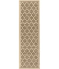 Trebol Moroccan Trellis Textured Weave Brown/Beige 2 ft. x 10 ft. Indoor/Outdoor Runner Rug