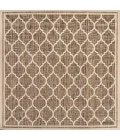 Trebol Moroccan Trellis Textured Weave Brown/Beige 5' Square Indoor/Outdoor Area Rug
