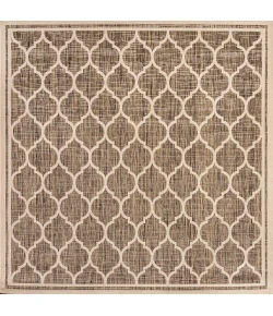 Jonathany Santa Monica SMB109A Brown/Beige Area Rug 5 ft. 3 in. X 5 ft. 3 in. Square