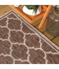 Trebol Moroccan Trellis Textured Weave Espresso/Taupe 2 ft. x 8 ft. Indoor/Outdoor Runner Rug