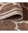 Trebol Moroccan Trellis Textured Weave Espresso/Taupe 2 ft. x 8 ft. Indoor/Outdoor Runner Rug
