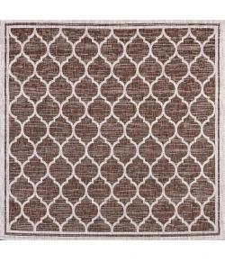 Jonathany Santa Monica SMB109B Espresso/Taupe Area Rug 5 ft. 3 in. X 5 ft. 3 in. Square
