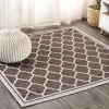 Jonathany Santa Monica SMB109B Espresso/Taupe Area Rug 5 ft. 3 in. X 5 ft. 3 in. Square