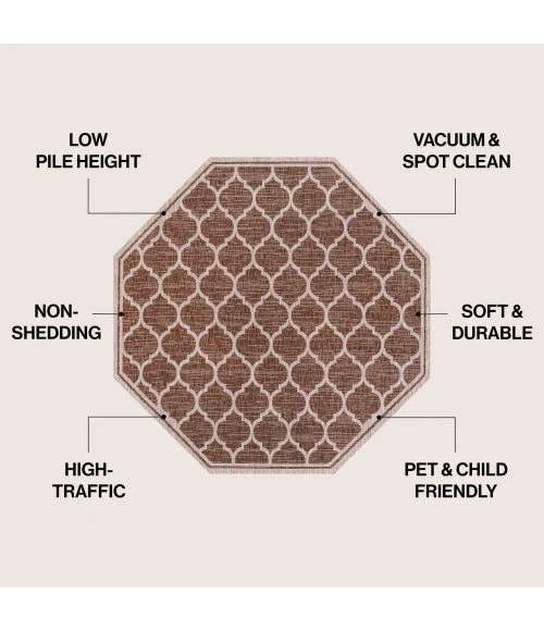 Jonathan Y SANTA MONICA Brown SMB109B 5ft.-3in. Octagon Rug