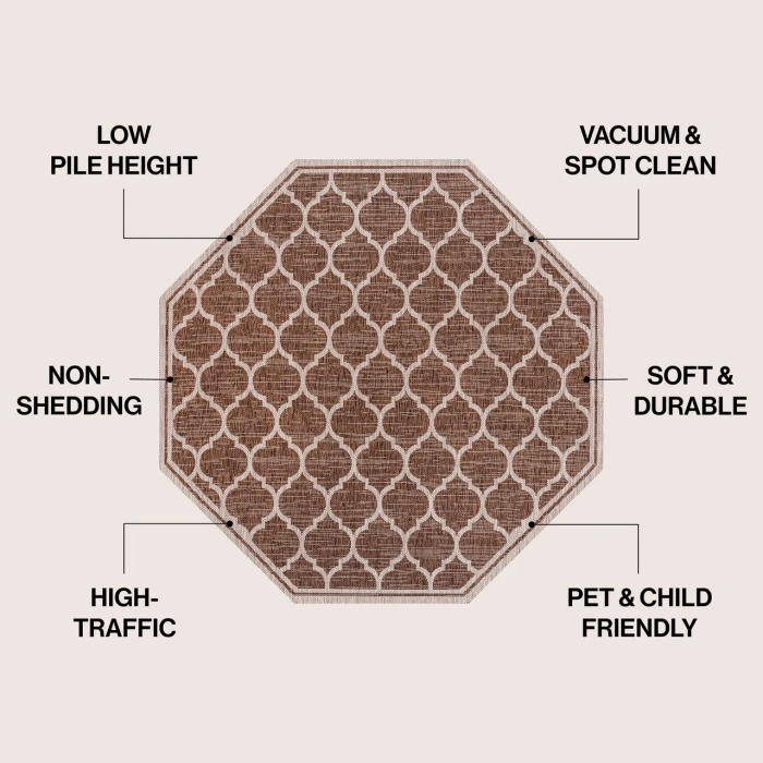 Jonathan Y SANTA MONICA Brown SMB109B 5ft.-3in. Octagon Rug