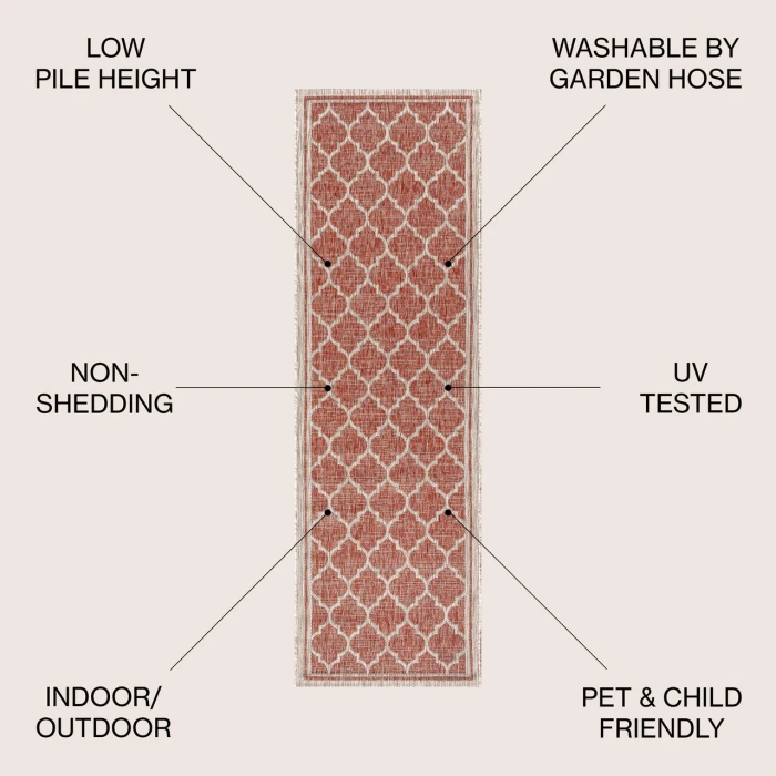 Jonathan Y SANTA MONICA Red SMB109C 2ft.-2in. X 14ft. Rect. Rug