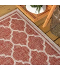 Trebol Moroccan Trellis Textured Weave Red/Beige 9 ft. x 12 ft. Indoor/Outdoor Area Rug
