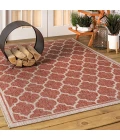 Trebol Moroccan Trellis Textured Weave Red/Beige 9 ft. x 12 ft. Indoor/Outdoor Area Rug