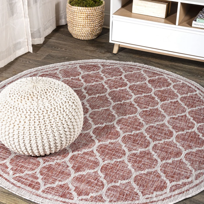 Jonathan Y SANTA MONICA Red SMB109C 3ft.-11in. Round Rug