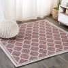 Jonathany Santa Monica SMB109C Red/Beige Area Rug 5 ft. 3 in. X 5 ft. 3 in. Square