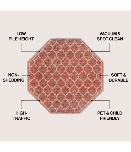 Jonathan Y SANTA MONICA Red SMB109C 5ft.-3in. Octagon Rug