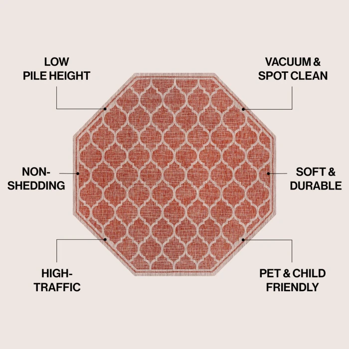 Jonathan Y SANTA MONICA Red SMB109C 5ft.-3in. Octagon Rug